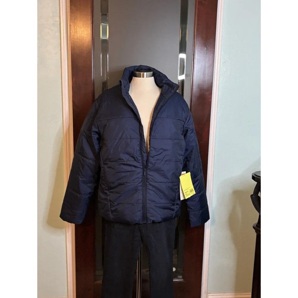 New Mens Puffer Jacket w/ 3M Thinsulate All in Motion Navy Blue Sz M Retail $55
